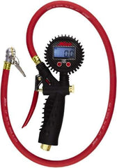 Milton - 0 to 255 psi Digital Ball Foot with Clip Tire Pressure Gauge - AAA Battery, 36' Hose Length - Eagle Tool & Supply