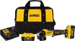 DeWALT - 4-1/2" Wheel Diam, 9,000 RPM, Cordless Angle & Disc Grinder - 5/8-11 Spindle, 20 Volts - Eagle Tool & Supply