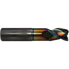 Emuge - 12mm Diam, Coarse Pitch, 15mm LOC, 3 Flute Solid Carbide 45° Corner Chamfer Roughing End Mill - CrN Finish, 83mm OAL, 12mm Shank Diam, Single End, Extended Reach, 40° Helix - Eagle Tool & Supply