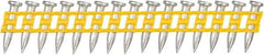 DeWALT - 9 Gauge 0.145" Shank Diam 3/4" Long Concrete Nails for Power Nailers - Steel, Zinc Finish, Smooth Shank, Angled Stick Plastic Collation, Round Head - Eagle Tool & Supply