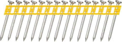 DeWALT - 13 Gauge 0.102" Shank Diam 1-1/2" Long Concrete Nails for Power Nailers - Steel, Zinc Finish, Smooth Shank, Angled Stick Plastic Collation, Round Head - Eagle Tool & Supply