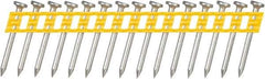 DeWALT - 13 Gauge 0.102" Shank Diam 1-1/4" Long Concrete Nails for Power Nailers - Steel, Zinc Finish, Smooth Shank, Angled Stick Plastic Collation, Round Head - Eagle Tool & Supply