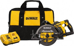 DeWALT - 60 Volt, 7-1/4" Blade, Cordless Circular Saw - 5,800 RPM, 1 Lithium-Ion Battery Included - Eagle Tool & Supply