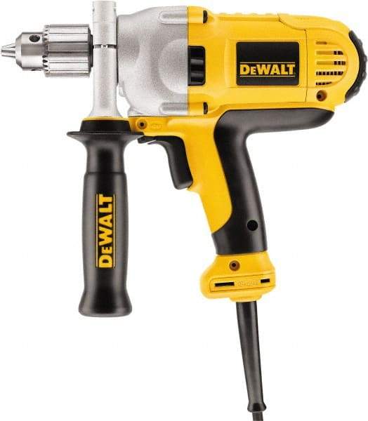 DeWALT - 1/2" Keyed Chuck, 1,250 RPM, Mid-Handle Grip Electric Drill - 10.5 Amps, Reversible - Eagle Tool & Supply