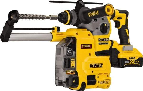 DeWALT - 20 Volt 1-1/8" SDS Plus Chuck Cordless Rotary Hammer - 0 to 4,480 BPM, 0 to 1,000 RPM, Reversible - Eagle Tool & Supply