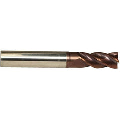 Emuge - 18mm Diam, 27mm LOC, 4 Flute Solid Carbide Roughing & Finishing End Mill - TiAlN Finish, 84mm OAL, 18mm Shank Diam, Cylindrical Shank, 38° Helix, Centercutting, Long Length - Eagle Tool & Supply
