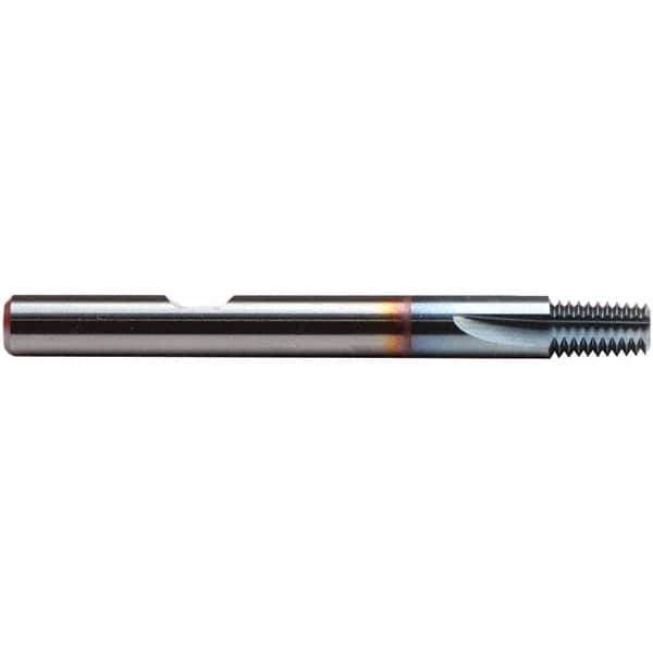 Emuge - 1/8-27 Thread, 1/4" Shank Diam, TiCN Coating, Solid Carbide Straight Flute Thread Mill - 3 Flutes, 2-1/2" OAL - Eagle Tool & Supply