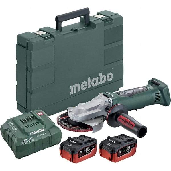 Metabo - 5" Wheel Diam, 8,000 RPM, Cordless Angle & Disc Grinder - 5/8-11 Spindle - Eagle Tool & Supply