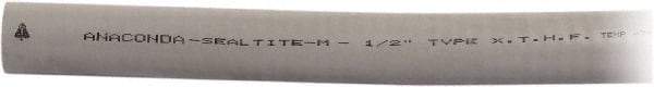 Anaconda Sealtite - 1/2" Trade Size, 100' Long, Flexible Liquidtight Conduit - Galvanized Steel & Silicone, 1/2" ID, Gray - Eagle Tool & Supply