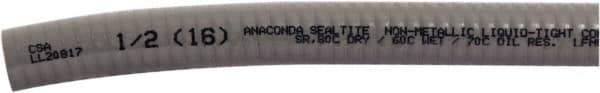 Anaconda Sealtite - 1" Trade Size, 100' Long, Flexible Liquidtight Conduit - PVC, 25.4mm ID, Gray - Eagle Tool & Supply