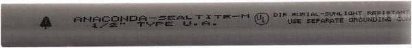 Anaconda Sealtite - 3/8" Trade Size, 100' Long, Flexible Liquidtight Conduit - Galvanized Steel & PVC, 9.525mm ID, Gray - Eagle Tool & Supply