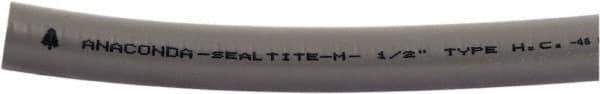 Anaconda Sealtite - 3/8" Trade Size, 100' Long, Flexible Liquidtight Conduit - Galvanized Steel & PVC, 3/8" ID, Gray - Eagle Tool & Supply