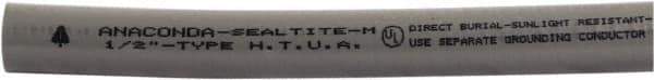 Anaconda Sealtite - 3" Trade Size, 25' Long, Flexible Liquidtight Conduit - Galvanized Steel & PVC, 3" ID, Gray - Eagle Tool & Supply