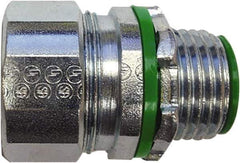 Anaconda Sealtite - 1/2" Trade, Zinc Plated Steel Threaded Straight Liquidtight Conduit Connector - Insulated - Eagle Tool & Supply