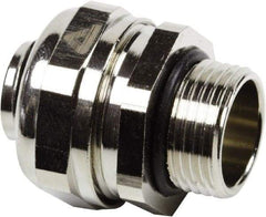 Anaconda Sealtite - 1/2" Trade, Nickel Plated Brass Threaded Straight Liquidtight Conduit Connector - Partially Insulated - Eagle Tool & Supply