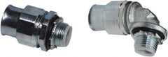 Anaconda Sealtite - 3/8" Trade, Zinc Plated Steel Threaded 90° Liquidtight Conduit Connector - Insulated - Eagle Tool & Supply