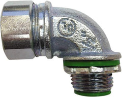 Anaconda Sealtite - 1" Trade, Zinc Plated Steel Threaded 45° Liquidtight Conduit Connector - Insulated - Eagle Tool & Supply