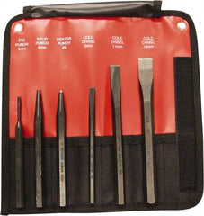 Mayhew - 6 Piece, 9/32 to 5/32", Pin & Pilot Punch Set - Hex Shank, Steel, Comes in Kit Bag - Eagle Tool & Supply