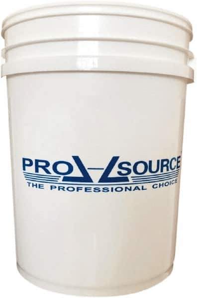 PRO-SOURCE - 5 Gal, 14.5669" High, High-Density Polyethylene Round White Single Pail - Handle Included, 11-7/16" Top Length x 11.46" Top Width x 11.46" Top Diam - Eagle Tool & Supply