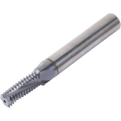 Vargus - M3x0.50 ISO, 2.4mm Cutting Diam, 3 Flute, Solid Carbide Helical Flute Thread Mill - Internal Thread, 9.25mm LOC, 45mm OAL, 4mm Shank Diam - Eagle Tool & Supply