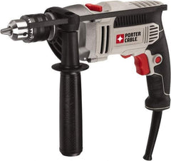 Porter-Cable - 120 Volt 1/2" Keyed Chuck Electric Hammer Drill - 0 to 57,000 BPM, 0 to 3,100 RPM, Reversible - Eagle Tool & Supply