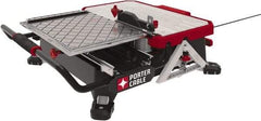 Porter-Cable - 7" Blade Diam, Tile Saw - 3,600 RPM, 16" Table Depth x 26" Table Width, 20 Volts, 5/8" Arbor - Eagle Tool & Supply