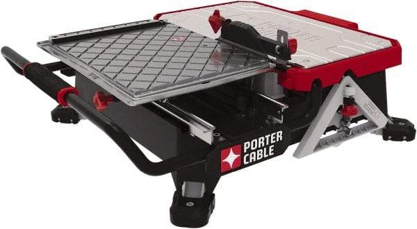 Porter-Cable - 7" Blade Diam, Tile Saw - 2,800 RPM, 16" Table Depth x 26" Table Width, 20 Volts, 5/8" Arbor - Eagle Tool & Supply