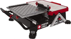 Porter-Cable - 7" Blade Diam, Tile Saw - 2,800 RPM, 16" Table Depth x 26" Table Width, 20 Volts, 5/8" Arbor - Eagle Tool & Supply