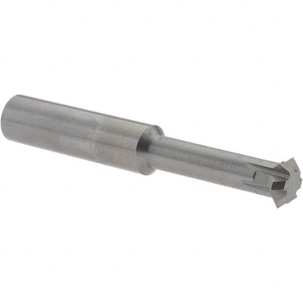 Accupro - 3/8° 3/8" Cut Diam, 1/8" Cut Width, 3/8" Shank, Solid Carbide Double-Angle Cutter - Eagle Tool & Supply