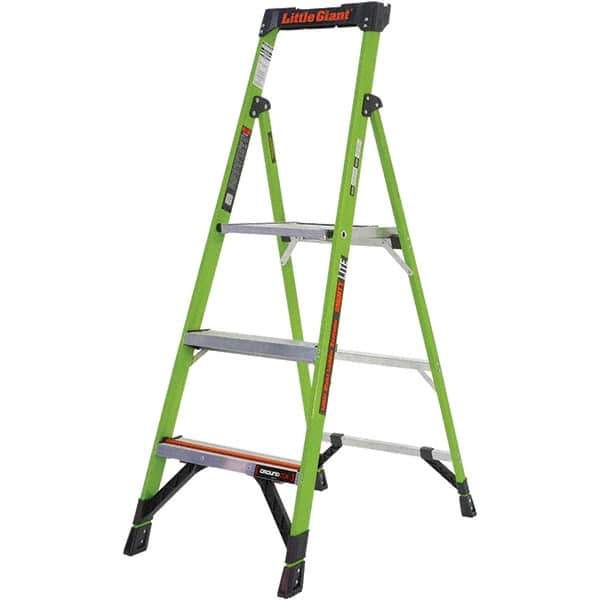 Little Giant Ladder - 3 Steps, 5' High, Type IAA Rating, Fiberglass Step Ladder - 375 Lb Capacity, 20-1/2" Base Width - Eagle Tool & Supply