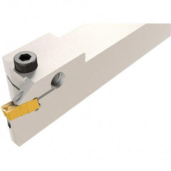 Iscar - GHD, External, Left Hand, 10mm Max Depth of Cut, 4 to 5mm Groove Width, Indexable Grooving Tool Holder - GI.., GPV, TIP Insert Compatibility, 20mm Shank Height, 20mm Shank Width, 120mm OAL, Through Coolant - Eagle Tool & Supply