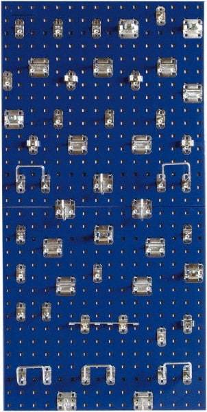 Triton - 24" Wide x 24" High Peg Board Kit - 2 Panels, 46 Hooks, Steel with Epoxy Coating, Blue - Eagle Tool & Supply