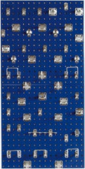 Triton - 24" Wide x 24" High Peg Board Kit - 2 Panels, 46 Hooks, Steel with Epoxy Coating, Blue - Eagle Tool & Supply