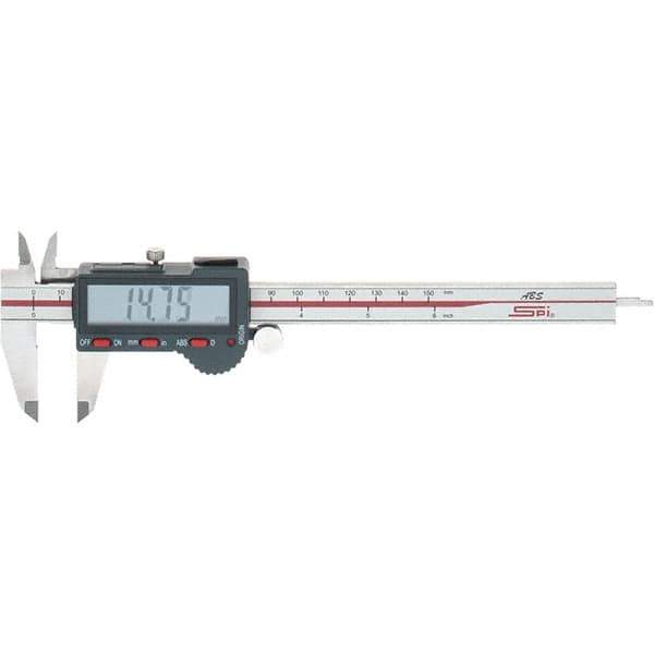 SPI - 0 to 150mm Range, 0.01mm Resolution, Electronic Caliper - Stainless Steel with 40mm Stainless Steel Jaws, 0.02mm Accuracy, Micro USB Output - Eagle Tool & Supply