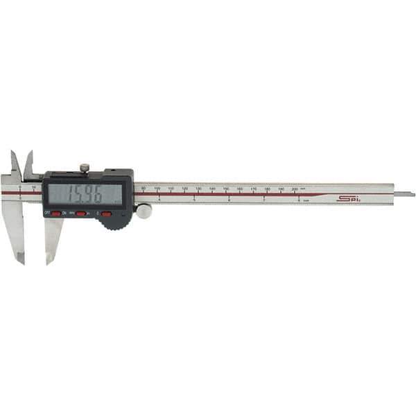 SPI - 0 to 200mm Range, 0.01mm Resolution, Electronic Caliper - Stainless Steel with 50mm Stainless Steel Jaws, 0.03mm Accuracy - Eagle Tool & Supply