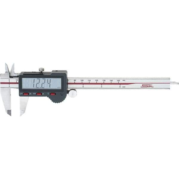SPI - 0 to 150mm Range, 0.01mm Resolution, Electronic Caliper - Stainless Steel with 40mm Stainless Steel Jaws, 0.02mm Accuracy - Eagle Tool & Supply