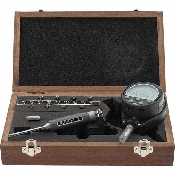 SPI - 6 to 10mm, 40mm Deep, Electronic Bore Gage - Up to 0.012mm Accuracy, 0.002mm Resolution, Data Output, Includes Indicator - Eagle Tool & Supply