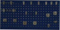 Triton - 18" Wide x 36" High Peg Board Kit - 1 Panel, 18 Hooks, Steel with Epoxy Coating, Blue - Eagle Tool & Supply