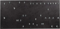 Triton - 24" Wide x 48" High Peg Board Kit - 1 Panel, 36 Hooks, Polyethylene, Black - Eagle Tool & Supply