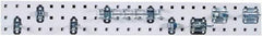 Triton - 4-1/2" Wide x 36" High Peg Board Strip - 1 Panel, 8 Hooks, Steel with Epoxy Coating, White - Eagle Tool & Supply