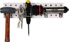 Triton - 4-1/2" Wide x 18" High Peg Board Strip - 1 Panel, 5 Hooks, Steel with Epoxy Coating, White - Eagle Tool & Supply