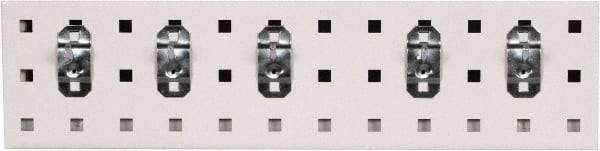 Triton - 4-1/2" Wide x 18" High Peg Board Strip - 1 Panel, 5 Hooks, Steel with Epoxy Coating, White - Eagle Tool & Supply