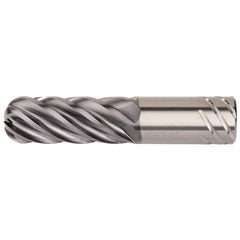 Kennametal - 1-1/4", 6 Flute, Single End, Solid Carbide, 1/4" Corner Radius End Mill - 8" OAL, 38° Helix, Right Hand Flute, 5" LOC, Right Hand Cut - Eagle Tool & Supply