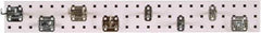 Triton - 4-1/2" Wide x 36" High Peg Board Strip - 1 Panel, 8 Hooks, Steel with Epoxy Coating, White - Eagle Tool & Supply