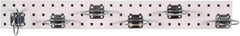 Triton - 4-1/2" Wide x 36" High Peg Board Strip - 1 Panel, 6 Hooks, Steel with Epoxy Coating, White - Eagle Tool & Supply