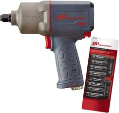 Ingersoll-Rand - 1/2" Drive, 8,500 RPM, 930 Ft/Lb Torque Impact Wrench Set - Pistol Grip Handle, 1,220 IPM, 90 psi, 1/4" NPT Inlet - Eagle Tool & Supply