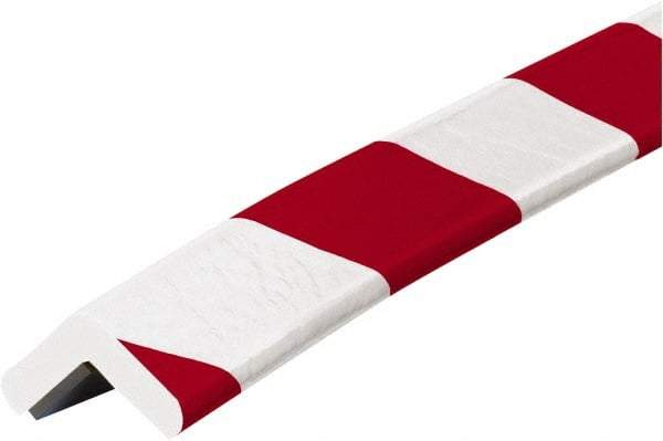 PRO-SAFE - 39" Long, Polyurethane Foam Type E Corner Guard - Red/White, 1" High x 2" Wide Side - Eagle Tool & Supply