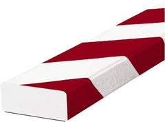 PRO-SAFE - 39" Long, Polyurethane Foam Type D Surface Guard - Red/White, 1" High x 2" Wide Side - Eagle Tool & Supply