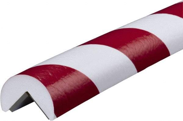 PRO-SAFE - 39" Long, Polyurethane Foam Type A Corner Guard - Red/White, 1" High x 2" Wide Side - Eagle Tool & Supply