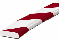 PRO-SAFE - 39" Long, Polyurethane Foam Type F Surface Guard - Red/White, 1" High x 2" Wide Side - Eagle Tool & Supply